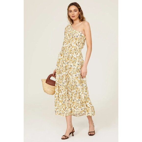 Sita Murt Women's Yellow One Shoulder Dress Size 36 EU/ Size Small USA - Picture 1 of 11